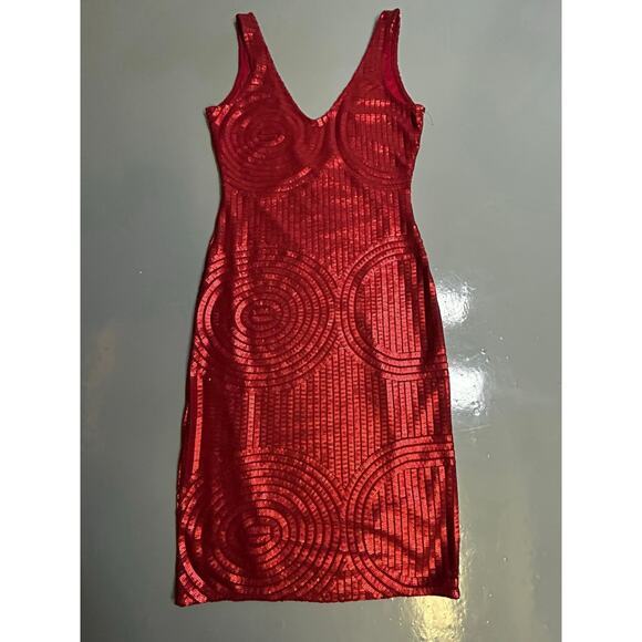 Seasalt, body cone sequins, red sleeveless evening dress valentine holiday Sz S - Picture 13 of 14